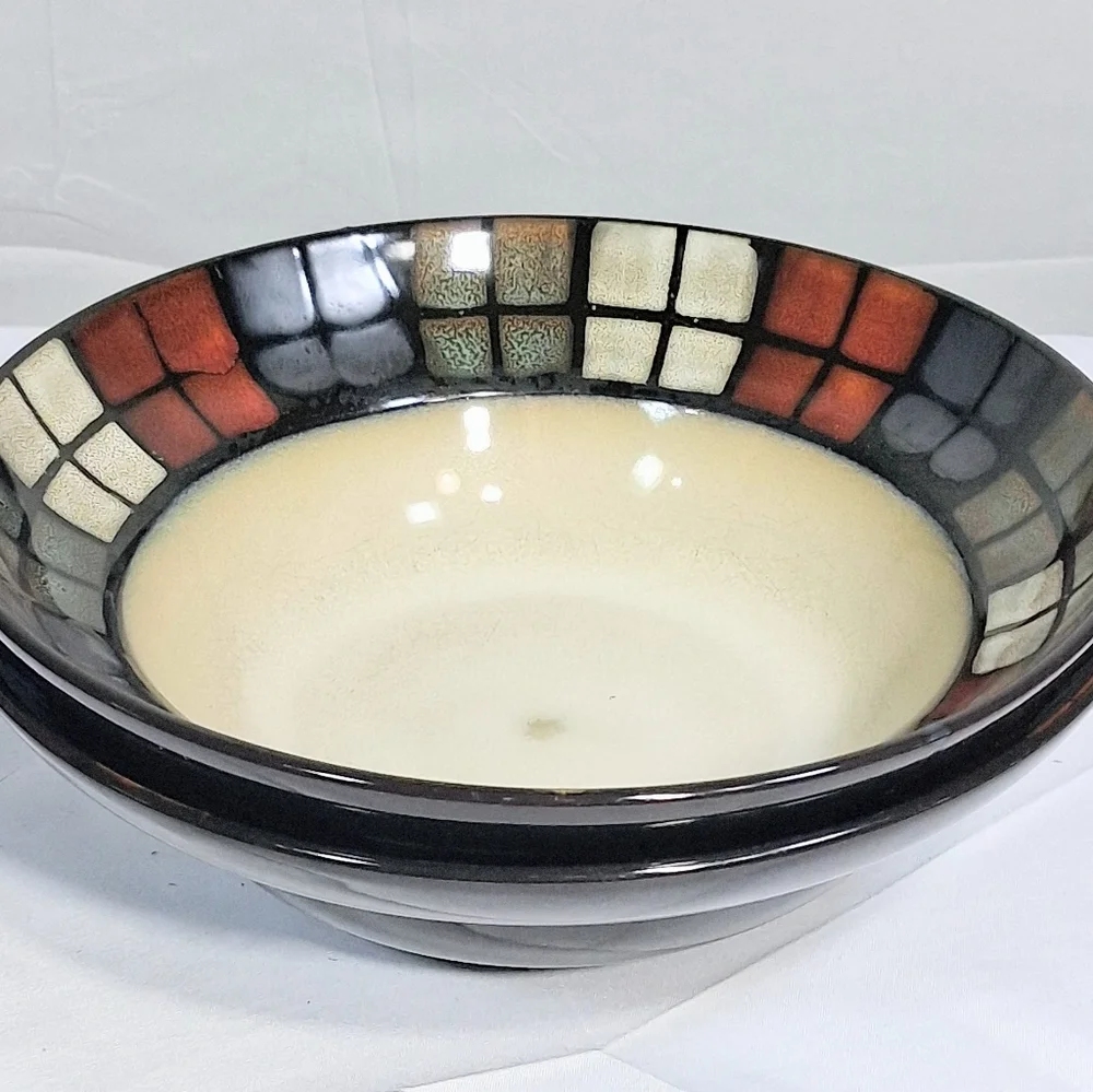 Set Of 2 Pfaltzgraff Calico Southwestern Motif 8" Large Serving/Cereal Bowls - Picture 7 of 8